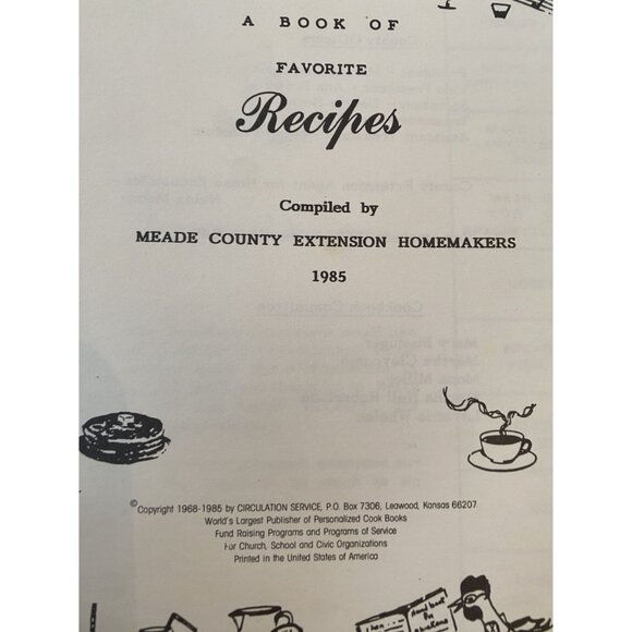 Vintage 1985 Meade County Extension Homemakers Best Recipes Spiral-Bound Kentuck - Picture 5 of 11